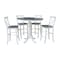 International Concepts Round 36 in Rd Extend Dining Table, 4 X-back Bar Ht Stools, White/Heather Gray, 36 W, 48 L, 41.3 in H K05-36RXT-6B-S6133-4 - alternate 1